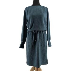 Prana Sunrise Dress long sleeve pockets comfy active wear casual dark sky sz sm